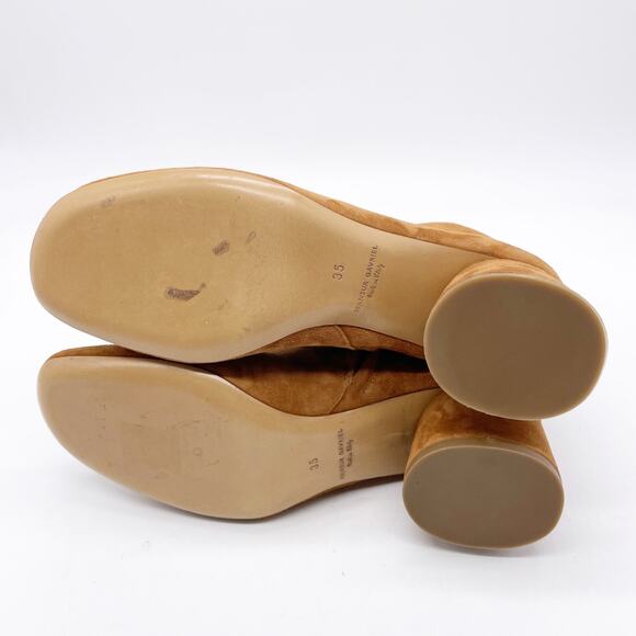 Mansur Gavriel Daydream Stretch Block Heel Chelsea Booties Brown Suede Size 35 - Picture 7 of 7